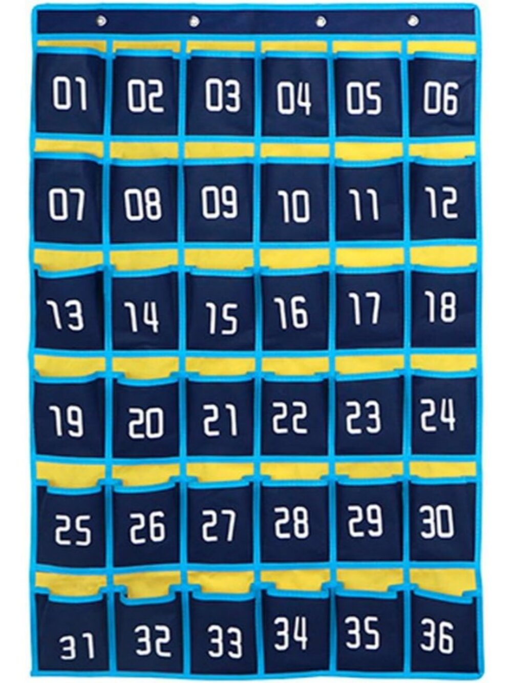 36 Numbered Pockets Classroom Pocket Chart for Cell Phone Holder